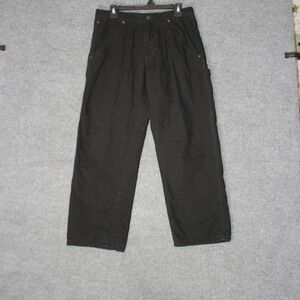 Smith's Workwear Carpenter Pants Mens 32x30 Black Fleece Lined Work Utility